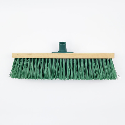 Escoba tiesa verde de la cerda para los pisos de limpieza