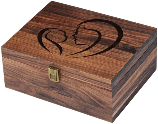 Caja de embalaje de madera con llave y tapa