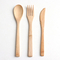 La bifurcación de madera del viaje portátil natural del logotipo del OEM cucharea los cubiertos de madera de bambú de los platos y cubiertos de los cuchillos fijados para la cocina