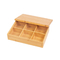 Compartimientos del organizador 6 del almacenamiento de la bolsita de té del bambú los 32.5*22.1*7.7cm de madera con la tapa de madera