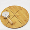 Alrededor de la pizza de bambú Tray With Cutter Wheel de la divisoria de Block Cutting Board del carnicero de los 25cm