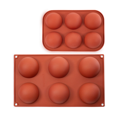 La categoría alimenticia LFGB aprobó el molde del semicírculo del silicón, agujero del molde seis del chocolate del silicón