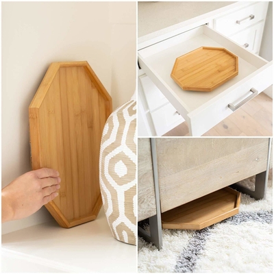 13&quot; de bambú de madera X 10,5” Tray Sofa Table Clamp On Design
