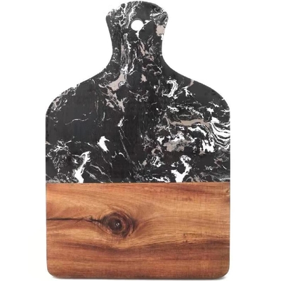 Tabla de cortar de Tray Marble Wood Splicing de madera del acacia de la cocina con la manija