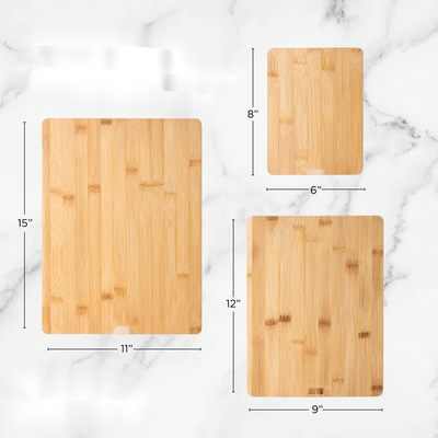 Bambú rectangular de la cocina y sistema de madera del PCS de la tabla de cortar 3