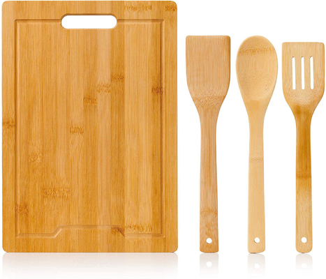 Tabla de cortar de madera de bambú de la cocina de la extra grande con el sistema de 3 utensilios de las PC