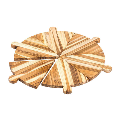 Tabla de cortar de madera de acacia para pizza con asas