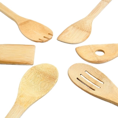 6 piezas de bambú utensilios de cocina conjunto de madera cuchara de espátula para cocinar