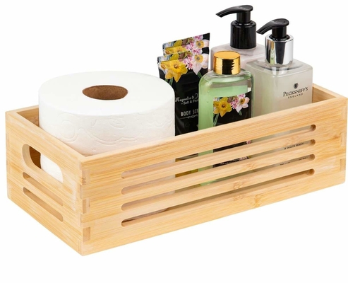Caja de almacenamiento de madera de bambú natural de 12x6x4 pulgadas Caja de madera para almacenamiento decorativo