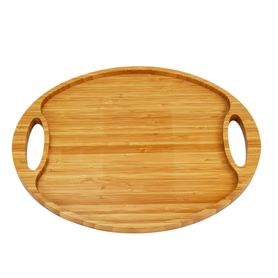 Tableros de servicio de madera sólida de bambú ovalado de peso ligero para alimentos