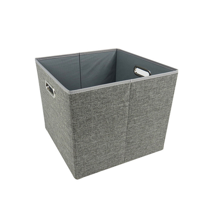 Cajas de almacenamiento de lino plegables del tejido de poliester del OEM los 31*31*31CM
