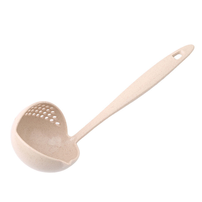 2 de 1 plástico sostenible largo de la cuchara de sopa de la manija