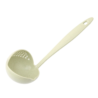 2 de 1 plástico sostenible largo de la cuchara de sopa de la manija