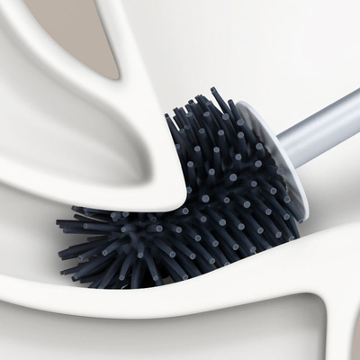 La escobilla y el tenedor sostenibles del retrete del silicón del cuarto de baño fijaron multiusos