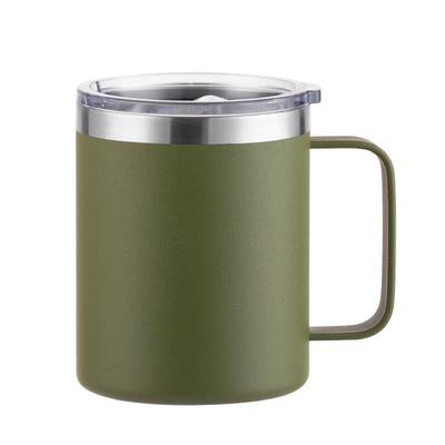 Manija de acero inoxidable de Spill Proof With del vaso del logotipo 12oz del café de la pared de encargo del doble
