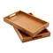 Bandejas de servicio tejidas de madera del almacenamiento de bambú de la cocina de la comida los 35*22cm manijas ergonómicas del apretón