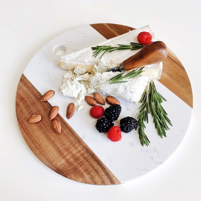 Tabla de cortar de Tray Marble Acacia Wood Splicing de la cocina