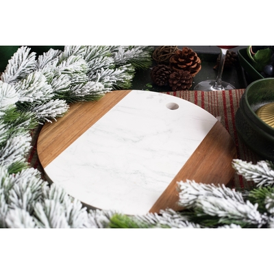Tabla de cortar de Tray Marble Acacia Wood Splicing de la cocina