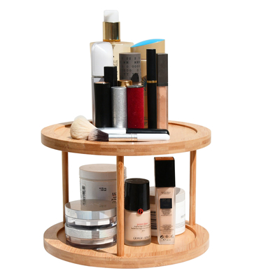 Baño Bambú Organizador de cosméticos Almacenamiento 360 Rotación Multifuncional
