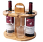 11.8x9.8x11.8 pulgadas Estante de vino de madera Conjunto de almacenamiento de vino contiene 2 botellas y 4 vasos