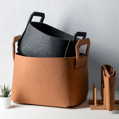 Rectangular 100% de poliéster de fieltro Ropa de almacenamiento Contenedores de bolsas de opciones Embalado Embalaje personalizable