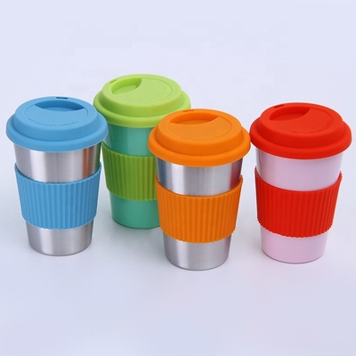 taza de acero inoxidable del termo del café apilable de 8oz 12oz 16oz con la tapa del silicón