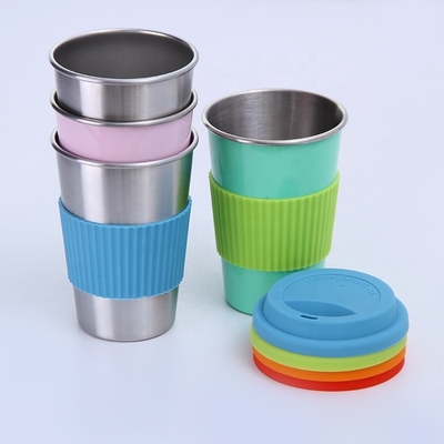 taza de acero inoxidable del termo del café apilable de 8oz 12oz 16oz con la tapa del silicón