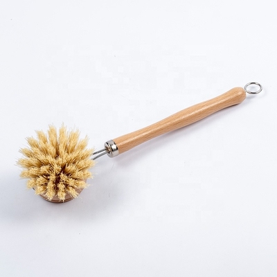Un cepillo más limpio los 23*4.8*2cm del utensilio de largo mango del sisal del Dishware