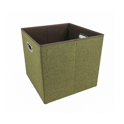Cajas de almacenamiento de lino plegables del tejido de poliester del OEM los 31*31*31CM
